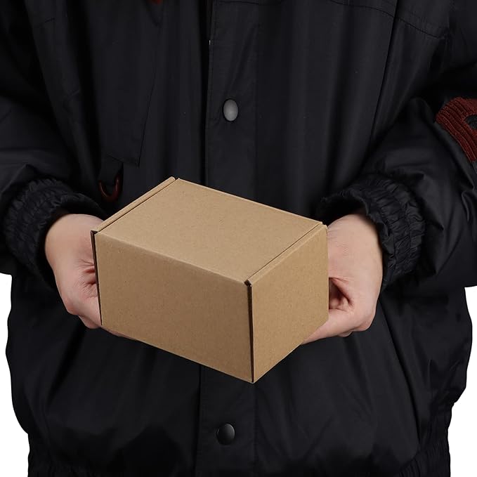 PHAREGE 6x4x3 inch Shipping Boxes Bulk 50 Pack Brown, Tab Lock Tuck Top Mailer - Image 4
