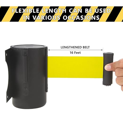 A-KARCK Wall Mount Retractable Belt 16 Foot, Crowd Control Wall Barrier - Image 4