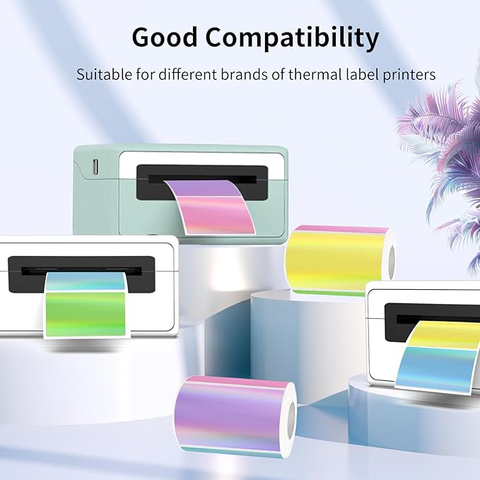 3x2 Inch Holographic Thermal Labels, Colorful Direct Thermal Stickers Label - Image 3