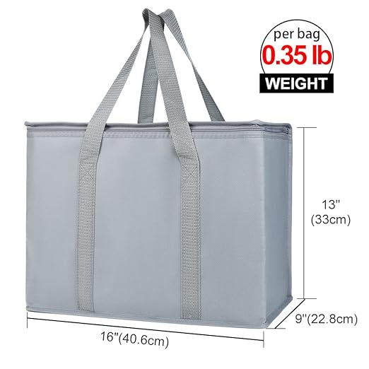 Bodaon 10-Pack Insulated Reusable Grocery Shopping Bags, X-Large Picnic Cooler - Image 2