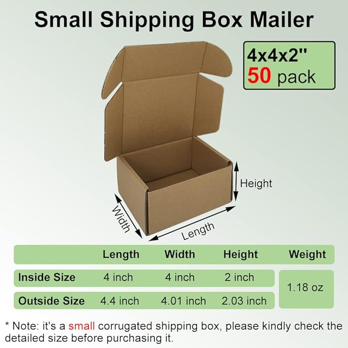 50 Pack Small 4x4x2'' Shipping Boxes - Image 2