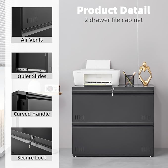 2 Drawer File Cabinet, File Cabinets - Image 4