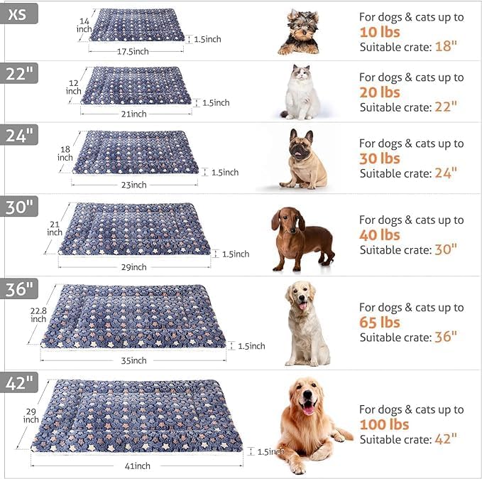 Mora Pets Cat Bed Ultra Soft Dog Crate Pad Star Print 2 Pack 18 inch Blue - Image 4