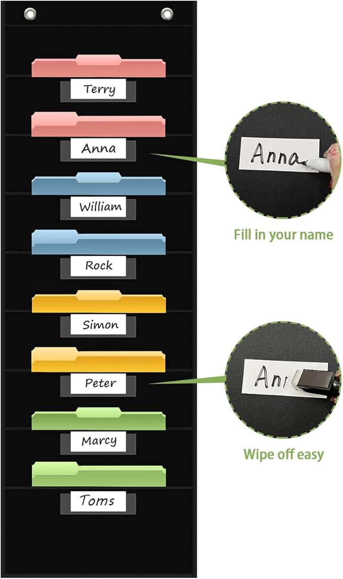 8 Pockets File Storage Pocket Chart - Image 4