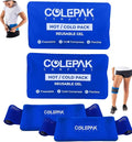 Hot & Cold Ice Packs for Injuries Reusable Gel for Pain Relief, Joint Muscle by ColePak+Comfort