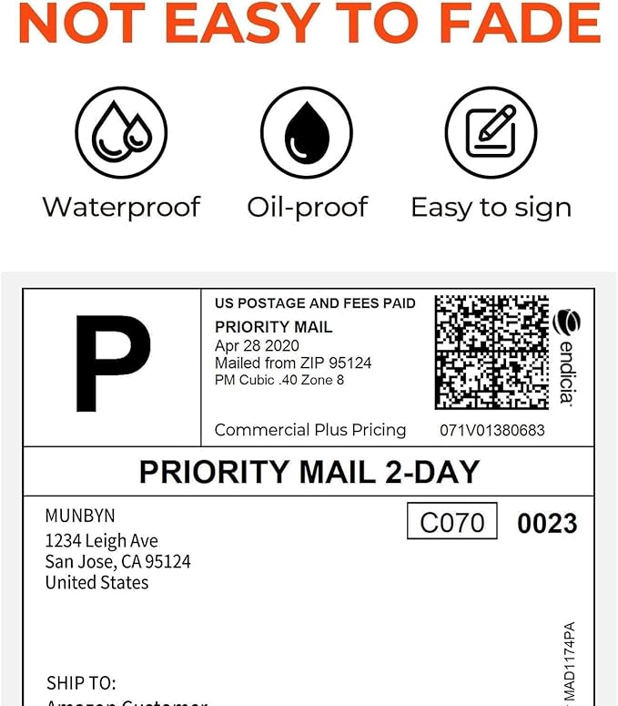 Direct Thermal Shipping Labels 4" x 6" Fanfold 6000 Label Compatible, - Image 6