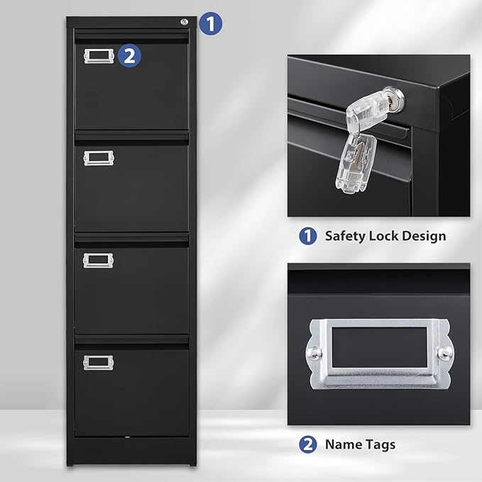 4 Drawer File Cabinet, Filing Cabinets - Image 7
