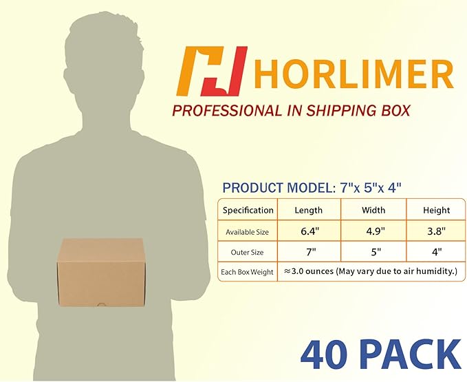 HORLIMER 40 Pack 7x5x4 Shipping Boxes, Small Business - Image 2