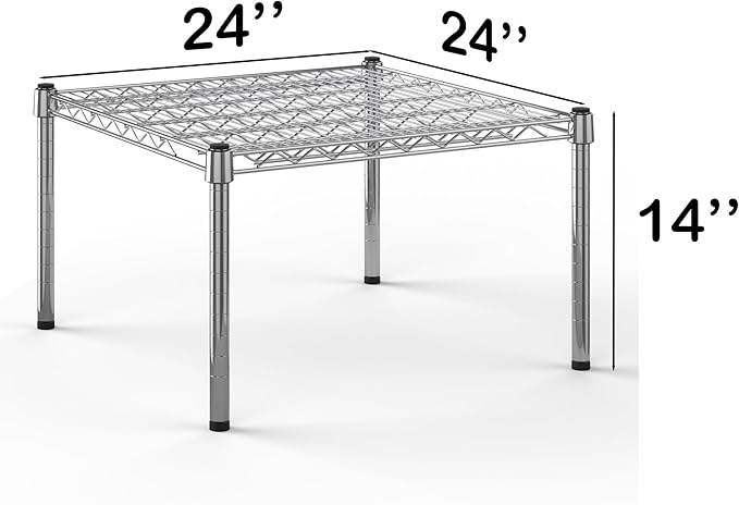 24''W x 24''L x 14''H Chrome Plated Wire Dunnage Rack | Off The Floor Storage - Image 3