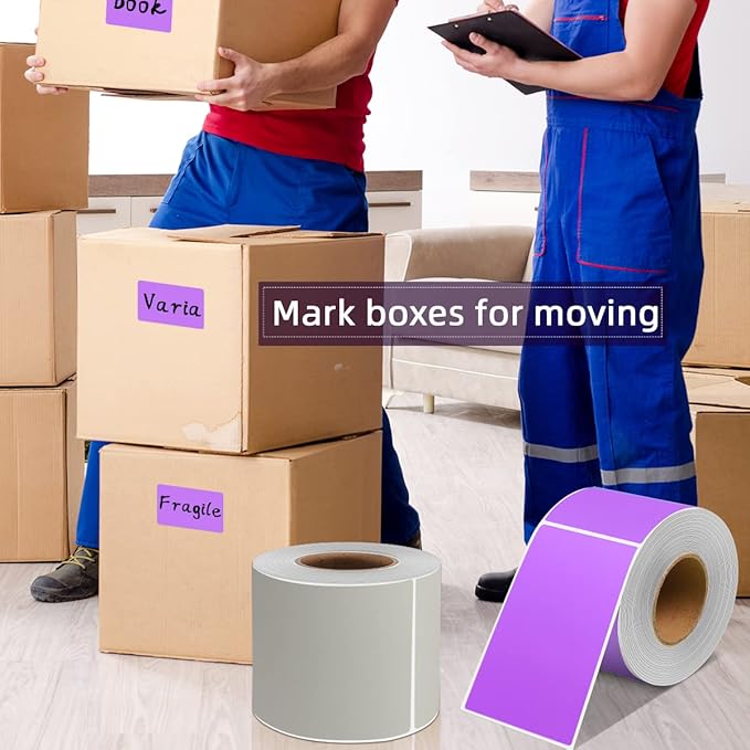 PARLAIM 3 X 5 Inch Rectangle Adhesive Color Coding Stickers, Square Purple - Image 6