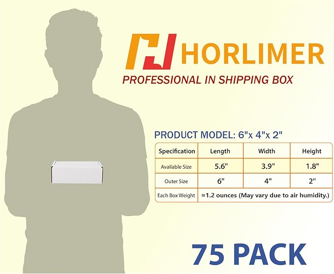 HORLIMER 6x4x2 inches Shipping Boxes Set of 75 - Image 2
