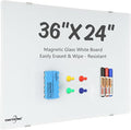 Wall-Mounted Magnetic Tempered Glass White Board Frameless Dry Erase Board Wall by CMCTOTNG