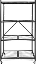 Origami R5 Series Foldable 4-Tier Steel Storage Rack, Pewter – Heavy-Duty Metal by OrigamiGroupInc