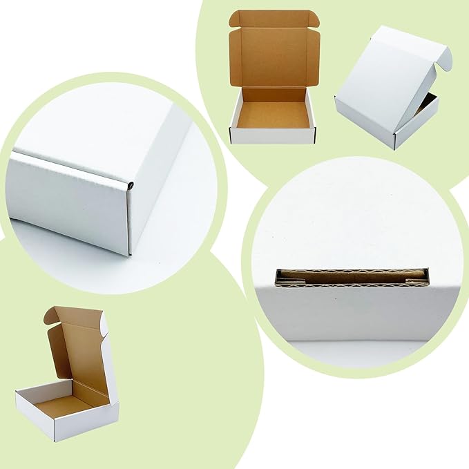 White Shipping Boxes 8x7x2 inch 25 Pack, Corrugated Boxes Mailer Packaging - Image 4