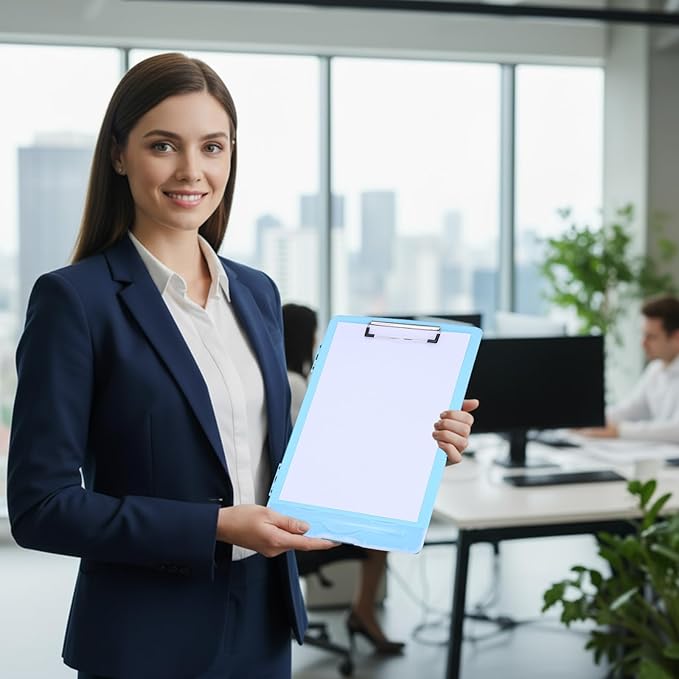 6 Pcs Plastic Clipboard with Storage, Colored A4 Nursing Heavy Duty Clip Board - Image 5