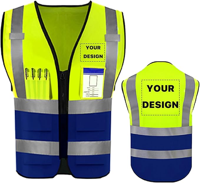 YOWESHOP High Reflective Visibility Safety Vest Custom Your Logo Safety Workwear by YOWESHOP