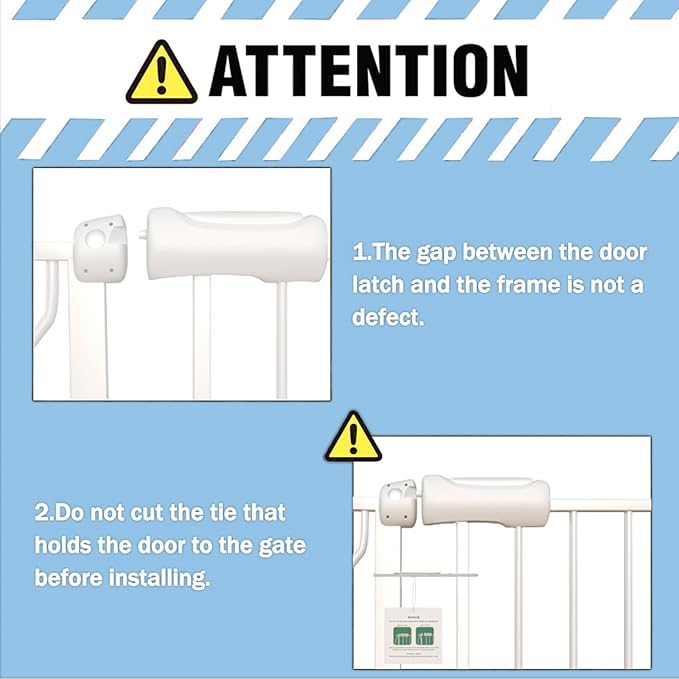 ALLAIBB Extra Wide Pressure Mount Baby Gate Auto Close White Metal Child Dog - Image 7