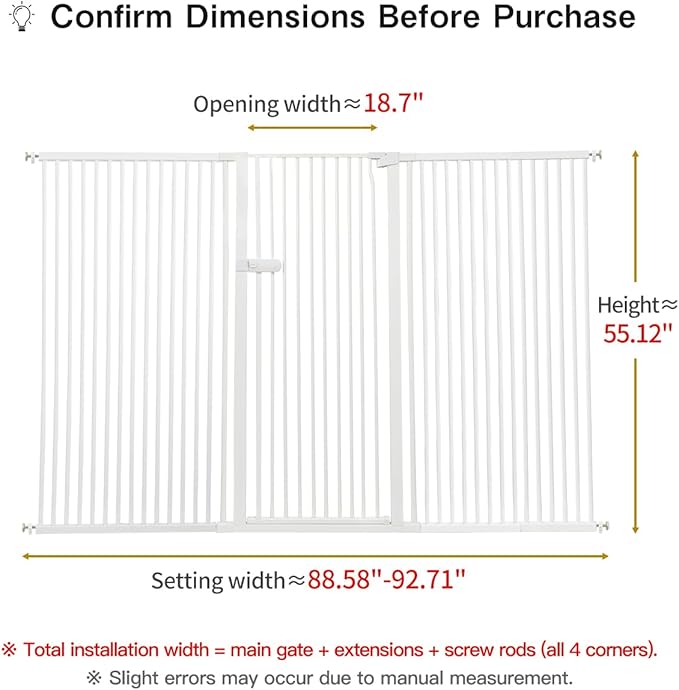 Lumizone Extra Tall Cat Gate 55.12" High Pressure Mounted Extra Wide 2025 New - Image 2