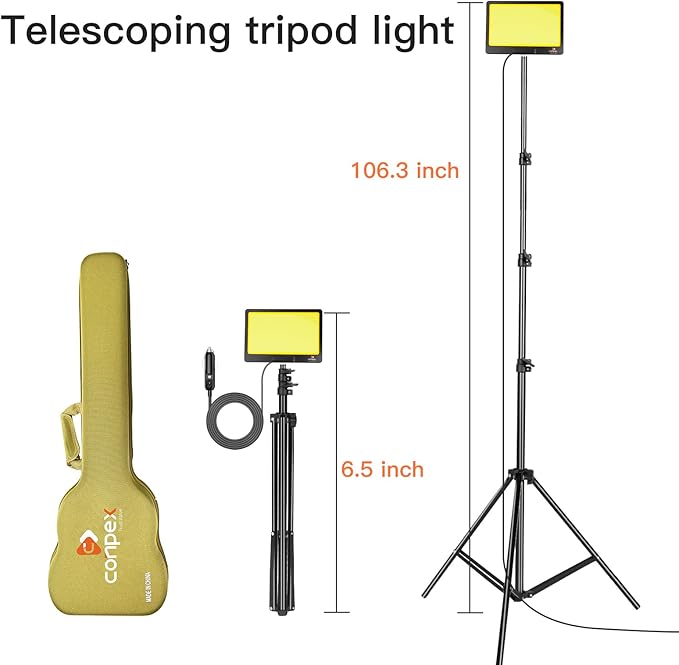 CONPEX Corded Led Camping Lights 23000 Lumens Telescoping Camping Light Tripod - Image 3