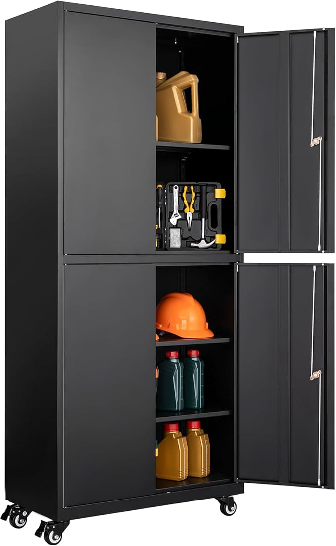 Metal Storage Cabinet-Heavy Duty Rolling Tool Cabinet Garage Storage Cabinets by Fesbos