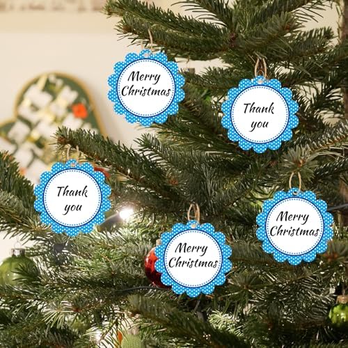 G2PLUS 50PCS Blue Scalloped Tags, Back to School Gift Labels with String - Image 5