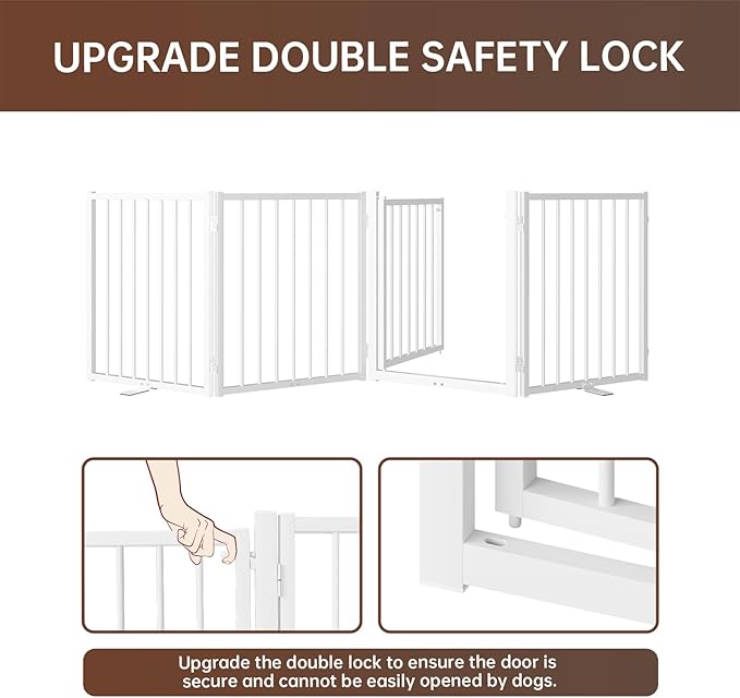 4 Panels Full Metal Freestanding Dog Gates - Image 6