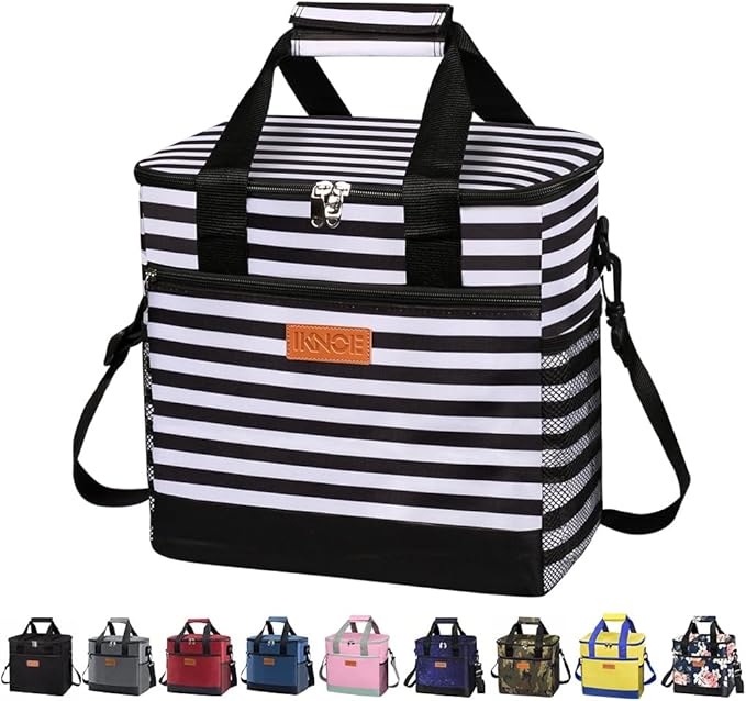 Iknoe Large Cooler Bag Collapsible 24 Can Insulated Bags Leakproof Lunch Cooler by Iknoe