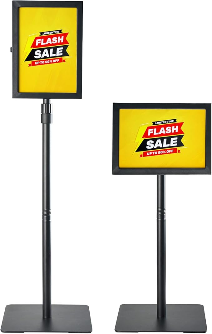 1 PACK Double-Sided Adjustable Heavy Duty Pedestal Sign Holder Stand - Image 3