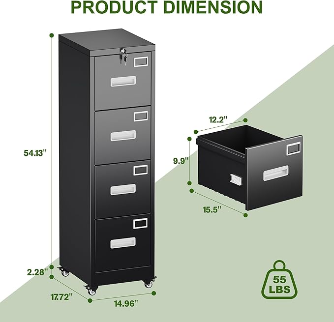 Aobabo 4 Drawer File Cabinet - Image 3