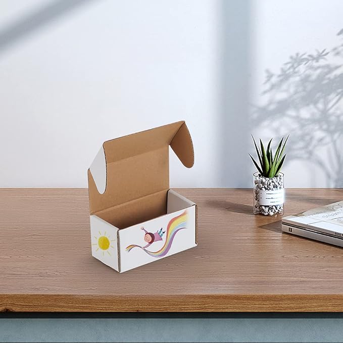 RLAVBL 50 Pack 4.6x2.2x2.2 Inches Small Shipping Boxes White Corrugated - Image 3