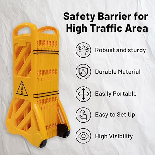 Yeeoy 13 Foot Safety Barrier, Expandable Mobile Barricade System, Commercial - Image 4