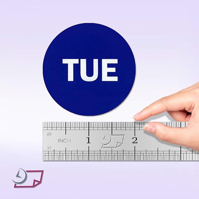 2" Round Day of The Week Blue Color Coding Dot Stickers, 500 per Roll - Image 3
