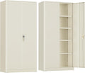 Crownland 72" Metal Storage Cabinet, Lockable Garage Storage Cabinets, High by Crownland