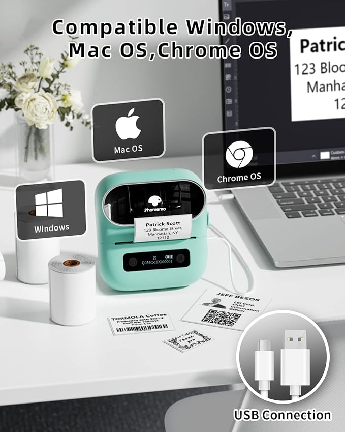 Phomemo M220 Label Maker, New Flagship 3.14 Inch Bluetooth Thermal Label Printer - Image 4