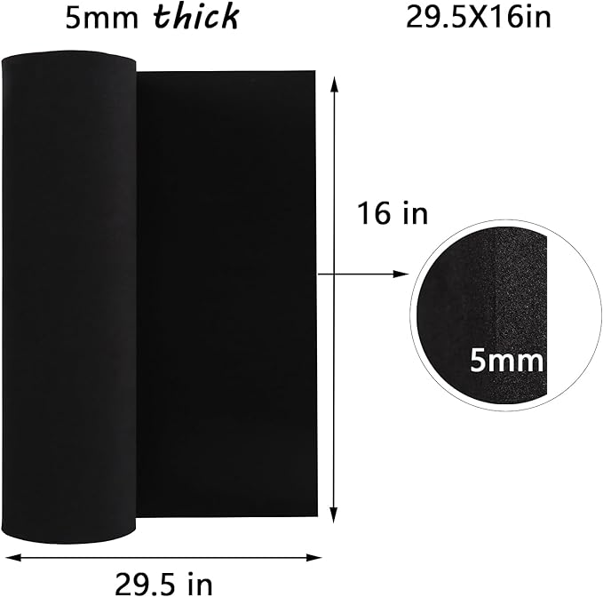 AMZQNART EVA Foam 5mm, Cosplay Foam 16x29.5 inch Black, High Density 90 kg/m³ - Image 2