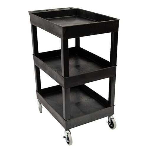 FSE 373-SEC111-B 24" x 18" Plastic Utility Tub Cart - Image 3