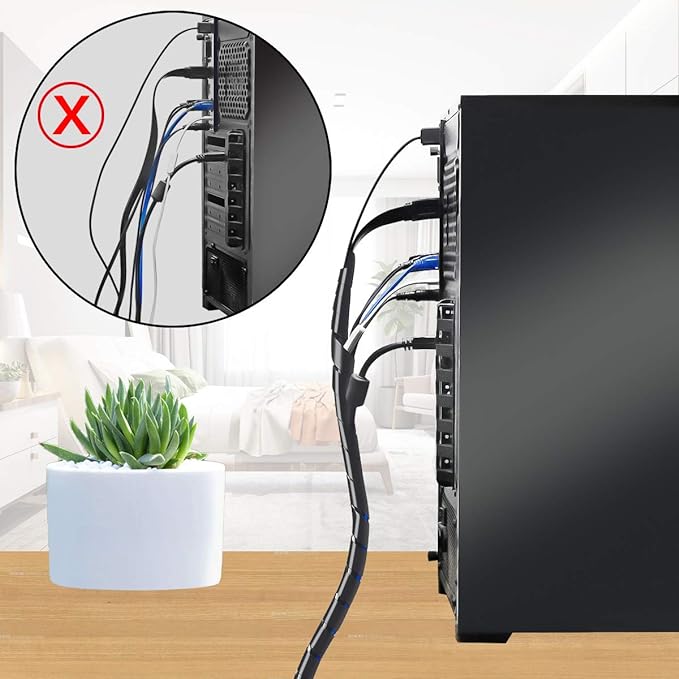 33FT XHF 5/16" Spiral Cable Wrap 8mm Cord - Image 2