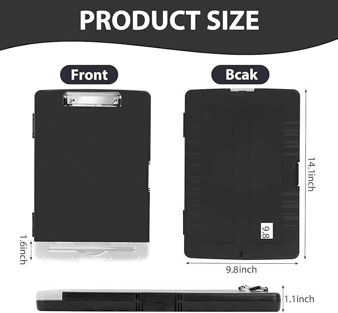 5 PCS Clipboard with Storage High Capacity Plastic Clipboard with Pen Holder - Image 2
