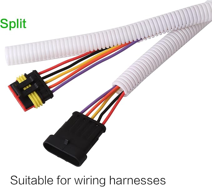 Alex Tech 50ft - 1/4 inch Split Wire Loom Tubing - White - Image 3
