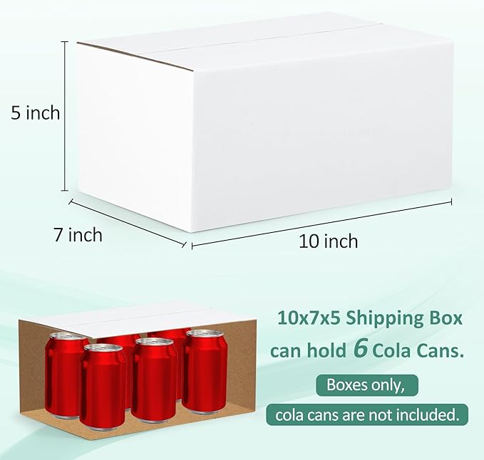Eupako 10x7x5-Small-Shipping-Boxes-30-Pack-White-Corrugated-Box-Mailers - Image 2