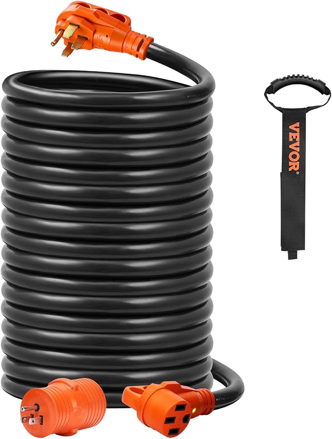 VEVOR 50 Amp RV Extension Cord 50 Feet, Heavy Duty STW 6/3+8/1 AWG Power Cord by VEVOR