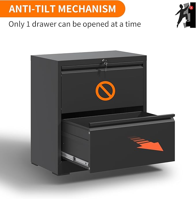 Lateral File Cabinets 2 Drawer, Metal Lateral Filing Cabinet - Image 6