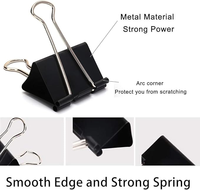 Extra Large Binder Clips 2.4 Inch, 30 Pack Upgrade Big Clips Paper Clamps - Image 3