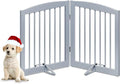 Freestanding Pet Gate for Dogs, Foldable Wooden Dog Gate for House, Indoor Pet by PUPETPO