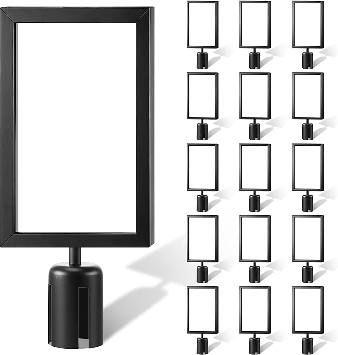 Taiyin 16 Pcs Stanchion Sign Holder Double Sided Sign Frame by Taiyin