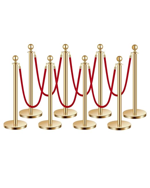 VEVOR Stanchions and Velvet Ropes 8Pcs, Hollow Base by VEVOR