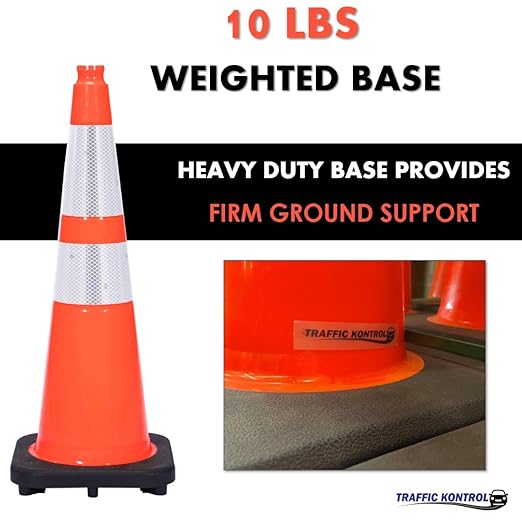 3 Pack 36" Inch Orange Traffic Safety Cones - Image 4