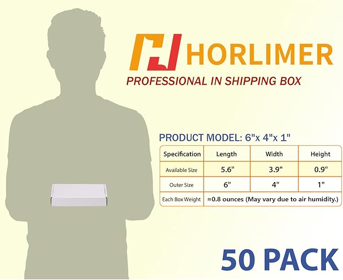 HORLIMER 6x4x1 inches Shipping Boxes Set of 50 - Image 2