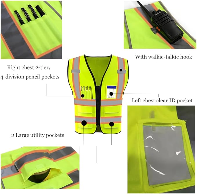 YOWESHOP High Reflective Visibility Safety Vest Custom Your Logo Safety Workwear - Image 4