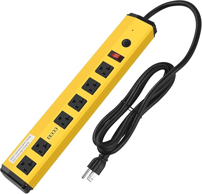 CCCEI Heavy Duty Power Strip Surge Protector 20 Amp, High Amp Industrial Shop by CCCEI